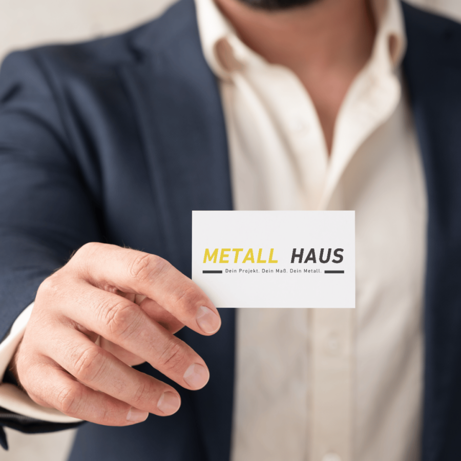 Visitenkarte Metall Haus